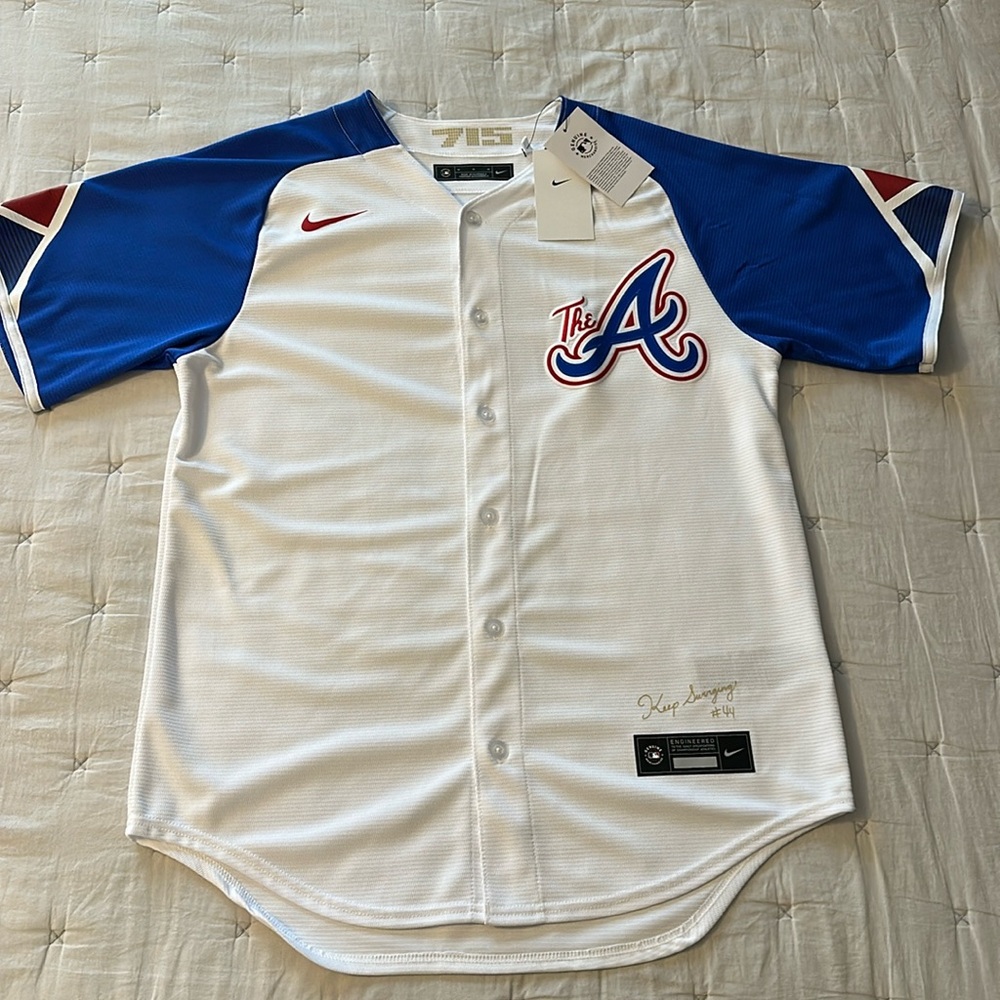 Nike Atlanta Braves White & Royal Blue Baseball Jersey